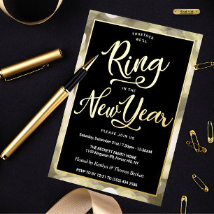 Invitation En Aluminium Bague Au Nouvel An New Years Eve Party Real