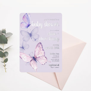 Invitation En Aluminium Baiser à papillon et voeux pour bébé Baby shower