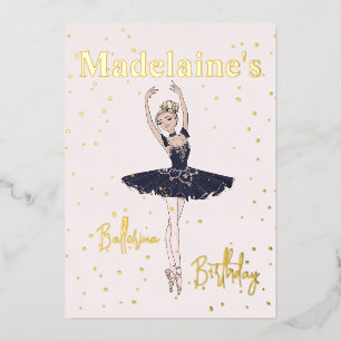 Invitation En Aluminium Ballerina Blue TuTu Girls Birthday Party