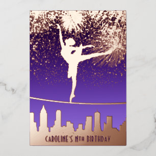 Invitation En Aluminium Ballerina NYC Skyline Fireworks Ballet Anniversair
