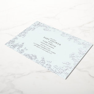 Invitation En Aluminium Baptême Baby's Breath Blue Boy