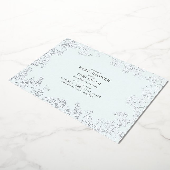 Invitation En Aluminium Baptême Baby's Breath Blue Boy (Rotation)