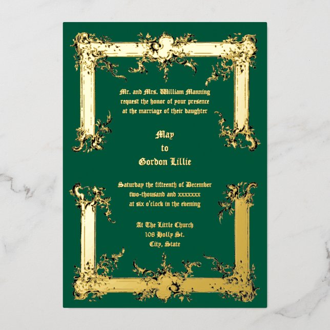 Invitation En Aluminium Baroque Rococo Rocaille Frame ca. 1775 Mariage (Recto)