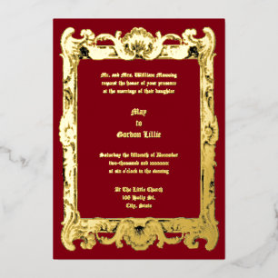 Invitation En Aluminium Baroque Rococo Rocaille Frame Mariage