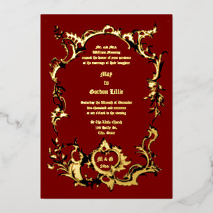 Invitation En Aluminium Baroque Rococo Rocaille Frontière du 18ème siècle