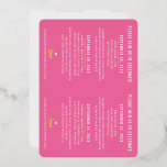 Invitation En Aluminium BAT MITZVAH script moderne joli or rose<br><div class="desc">par kat massard >>> kat@simplysweetPAPERIE.com <<< INFO CARD - set 2 up doit être découpé en deux pour utiliser la feuille d'or et répondre à votre invitation principale</div>