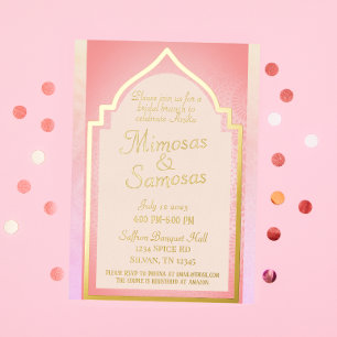 Invitation En Aluminium Beau brunch nuptial indien Mimosas et Samosas