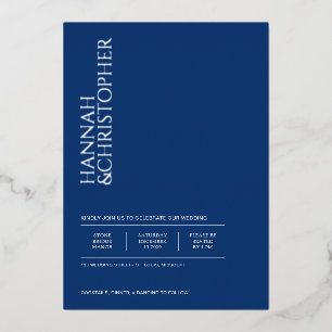 Invitation En Aluminium Beau Mariage bleu
