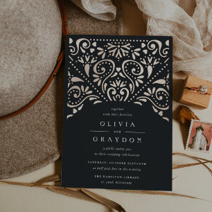 Invitation En Aluminium Beaux Arts Mariage Vintage Art Déco