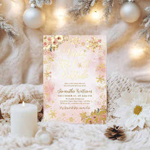 Invitation En Aluminium Bébé Froid Dehors Rose Fille Hiver Baby Shower