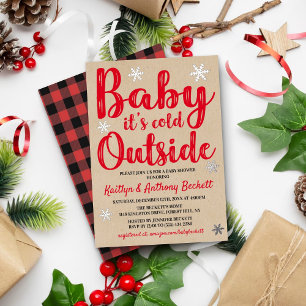 Invitation En Aluminium Bébé il fait froid à l'extérieur Baby Shower d'hiv