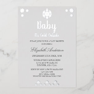Invitation En Aluminium Bébé Il fait froid à l'extérieur du Baby shower d'