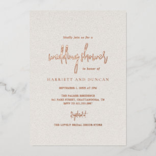 Invitation En Aluminium Beige neutre intemporel Elégant Mariage Douche