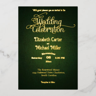 Invitation En Aluminium Belle couleur olive vert foncé