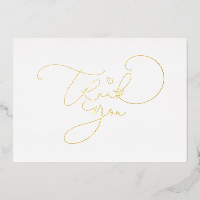 Invitation En Aluminium Belle écriture calligraphique mignonne Merci (Recto)