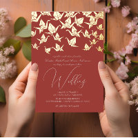Belle grue en papier origami rouge pour mariage