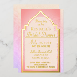 Invitation En Aluminium Belle soirée de mariage indien arabe des Mille et