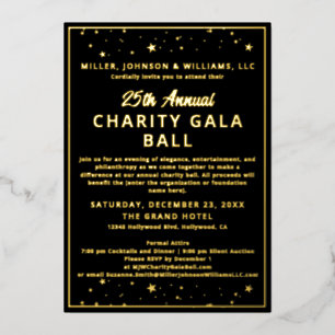 Invitation En Aluminium Billets de Bal de Gala de Charité de l'Entreprise 