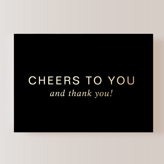 Invitation En Aluminium Black 50th Birthday Gold Foil Thank You Card (Créateur téléchargé)