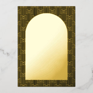 Invitation En Aluminium Black Enregistrer La Date Gold Foil Card