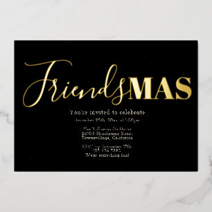 Invitation En Aluminium Black Gold Friendsmans Noël