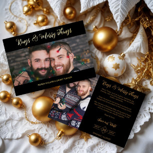 Invitation En Aluminium Black Luxurious Holiday Mariage 2 Photos Noël