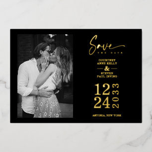 Invitation En Aluminium Black Nice Trend Romantique Mariage Couple Photo
