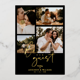Invitation En Aluminium Black Trendy Mariage 4 photos Real Golden