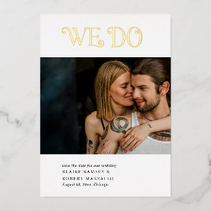 Invitation En Aluminium Blaire Black White Mariage moderne