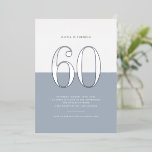 Invitation En Aluminium Bleu Dusty moderne 60e anniversaire Argent<br><div class="desc">Invités Invitations à votre événement avec cette invitation personnalisable du soixantième anniversaire. Il dispose d'un bloc de couleurs moderne avec typographie moderne. Personnalisez cette invitation moderne à 60e anniversaire en ajoutant les détails de votre événement. Cette invitation de soixantième anniversaire de feuille est disponible en d'autres couleurs de feuille.</div>