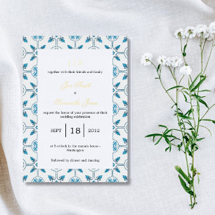 Invitation En Aluminium Bleu italien