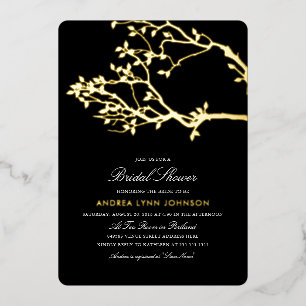 Invitation En Aluminium Blissé Branches Fête des mariées Gold Foil Invitat