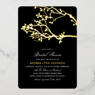 Invitation En Aluminium Blissé Branches Fête des mariées Gold Foil Invitat