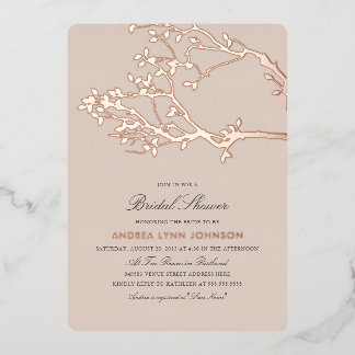 Invitation En Aluminium Blisser Branches Fête des mariées Rose Or