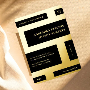 Invitation En Aluminium Blocs géométriques très organisés Mariage photo Re