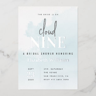 Invitation En Aluminium Blue & Silver Modern sur Cloud 9 Fête des mariées