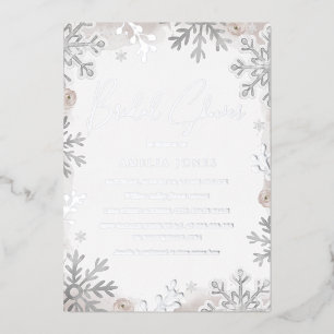 Invitation En Aluminium Blush de feuille d'ARGENT Flocon de neige Mariage