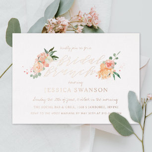 Invitation En Aluminium Blush de printemps floral aquarelle pour brunch de