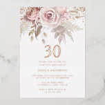 Invitation En Aluminium Blush & Dusty Rose 30e anniversaire Rose de fête G<br><div class="desc">Blush & Dusty Rose 30th Birthday Party Rose Gold Foil Invitation Voir d'autres invitations dans notre Niche and Nest Store</div>