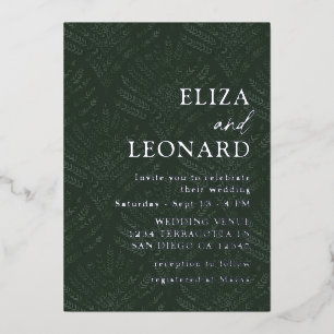 Invitation En Aluminium Bohème À feuillage persistant Fern moderne minimal