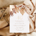 Invitation En Aluminium Bohème Bohème Floral 40ème anniversaire Rose de fê<br><div class="desc">Bohemian Boho Floral 50th Birthday Party Rose Gold Foil Invitation Voir d'autres invitations dans notre Niche and Nest Store</div>