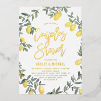 Boho Aquarelle Citron Wreath Couples Douche