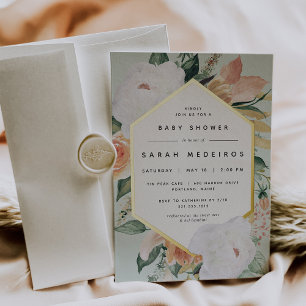 Invitation En Aluminium Boho Blooms Baby shower Floral Moderne