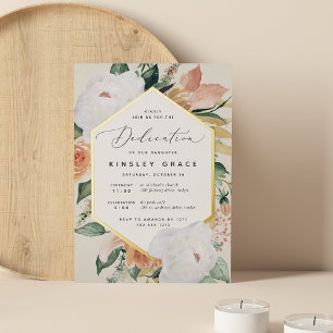 Invitation En Aluminium Boho Blooms Moderne Floral Baby Dedication