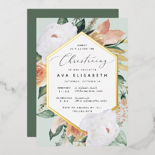 Invitation En Aluminium Boho Blooms Moderne Floral Christening