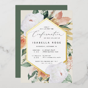 Invitation En Aluminium Boho Blooms Moderne Floral Confirmation