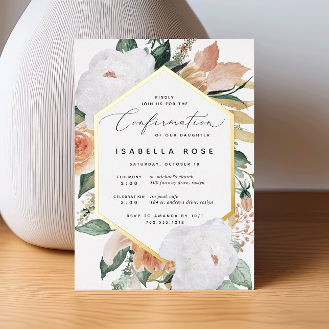 Invitation En Aluminium Boho Blooms Moderne Floral Confirmation (Créateur téléchargé)