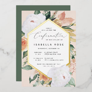 Invitation En Aluminium Boho Blooms Moderne Floral Confirmation