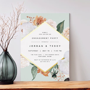 Invitation En Aluminium Boho Blooms Moderne Floral Engagement Party