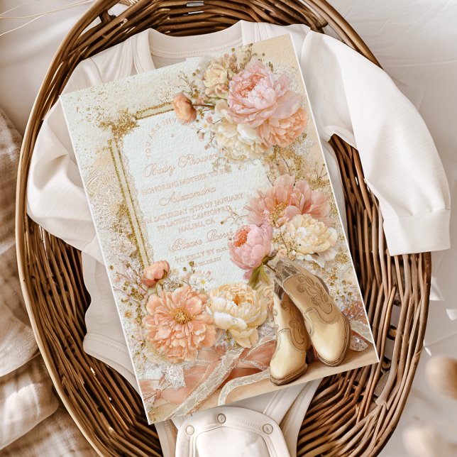 Invitation En Aluminium Boho Cowgirl Western Baby shower à thème (Créateur téléchargé)